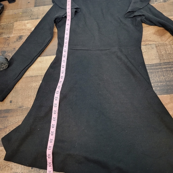 Large JOA Black Ruffle Dress Wool Blend - Picture 6 of 8